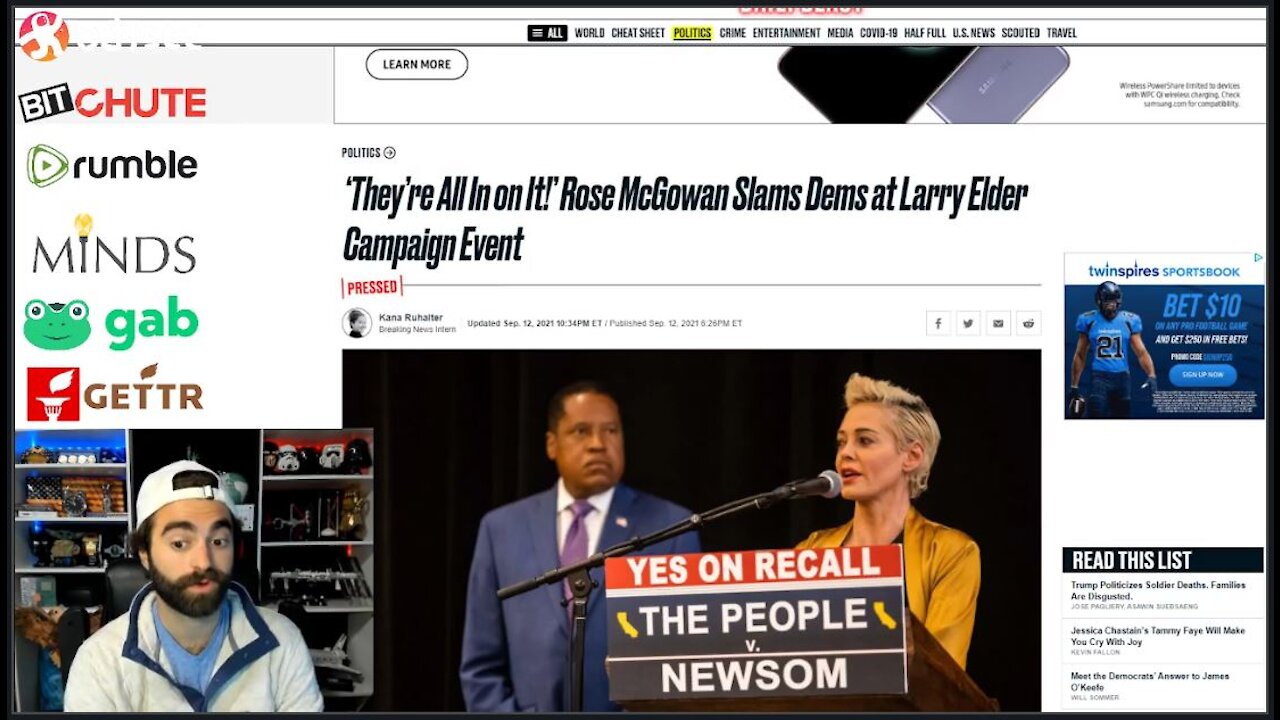 Rose McGowan Teams Up With Freedom-Candidate Larry Elder To Take On EVIL HOLLYWOOD Politics