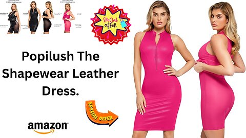 Popilush The Shapewear Dress Leather Dress - Mock Neck Dress #fashion #tightdress #bodyconedress
