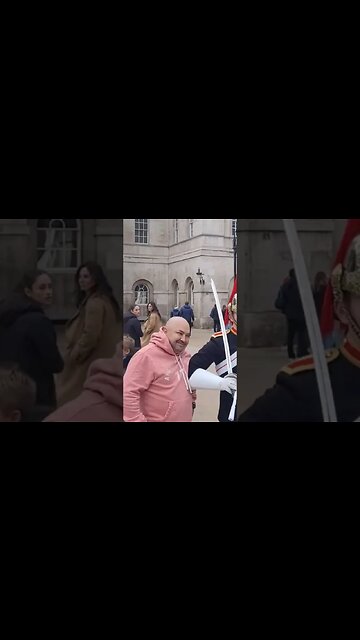 Lean on the guard you get the elbow #horseguardsparade