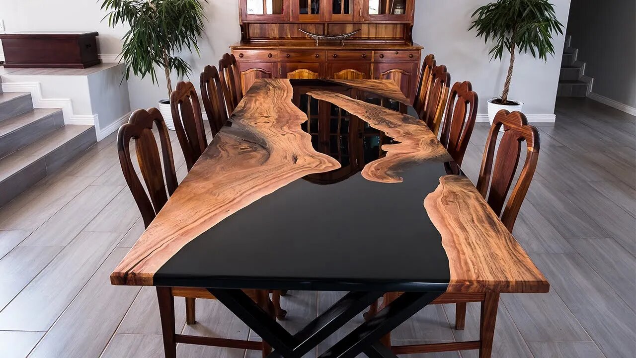 Luxurious $20000 DIY Epoxy table - start to finish (uncut)