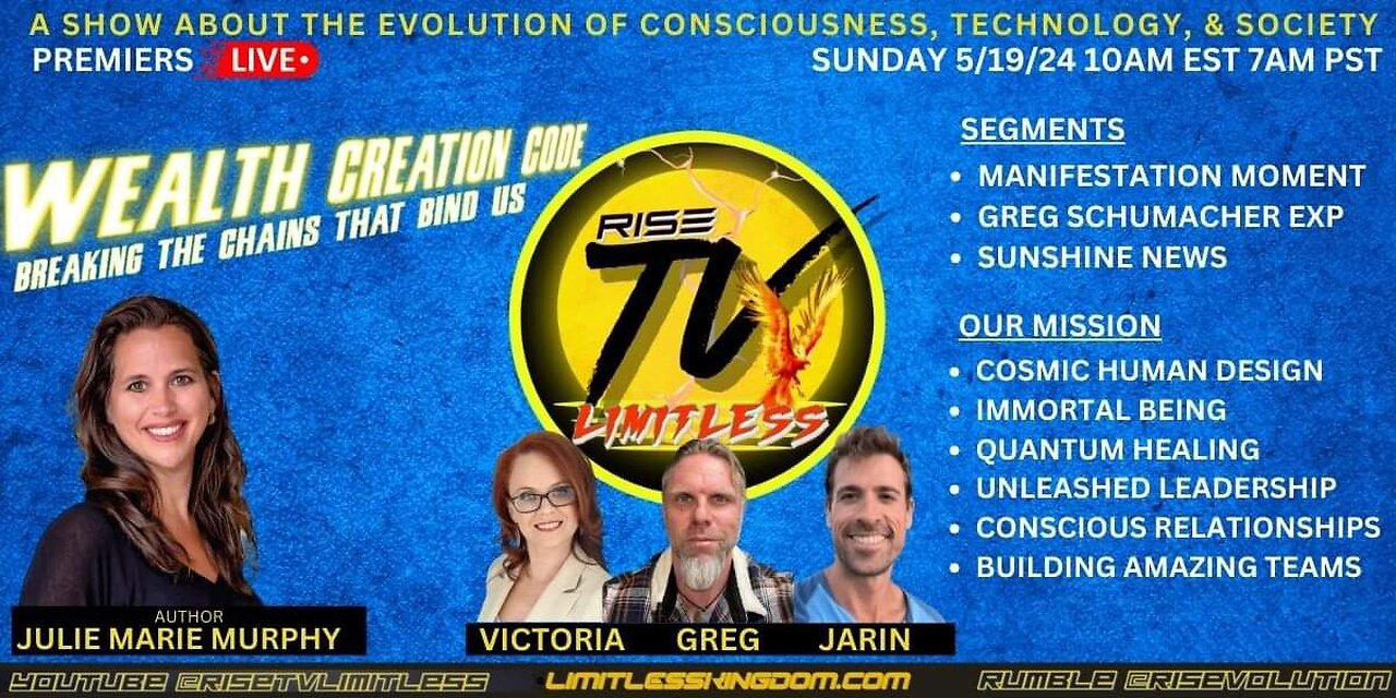 RISE TV 5/19/24 WEALTH CREATION CODE W/ AUTHOR JULIE MARIE MURPHY