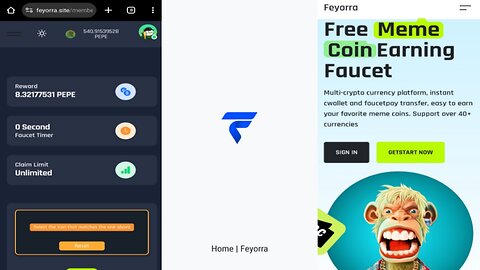 Feyorra | Start Earning Free Memecoins | 100% Verified | No Timer And Unlimited Claims On Faucet