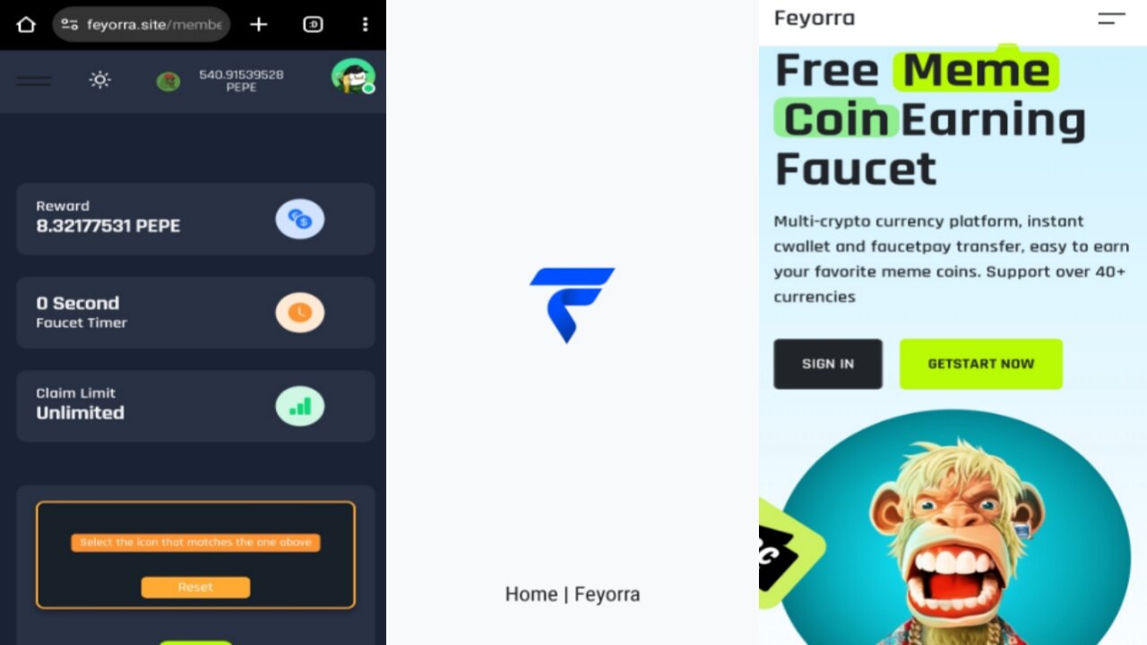 Feyorra | Start Earning Free Memecoins | 100% Verified | No Timer And Unlimited Claims On Faucet