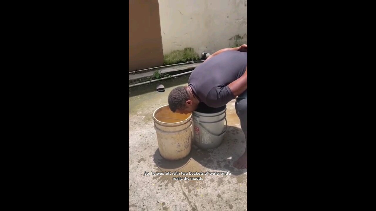He lifted two buckets of water with his teeth