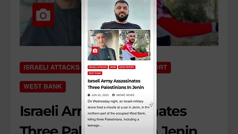 Israeli Army Assassinates 3 Palestinians In Jenin. #Palestine #Palestinians #Jenin #WestBank