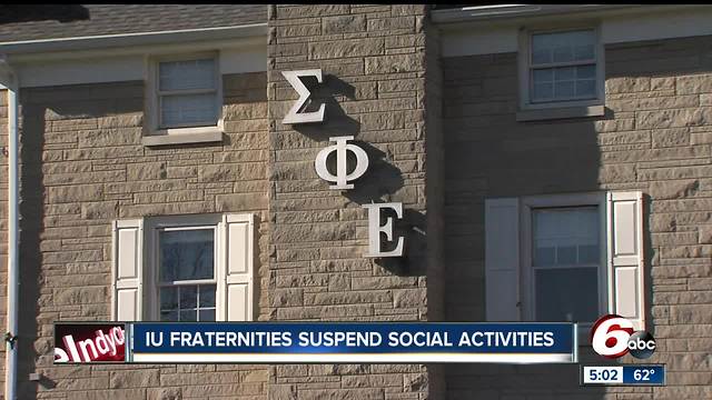 Fraternity social activities suspended until spring at Indiana University