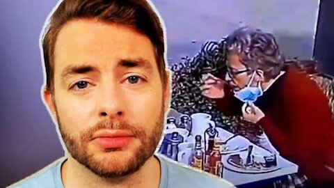 Bizarre Video Shows Woman Removing Mask In-Between Bites of Food -