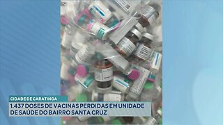 Cidade de Caratinga: 1.437 Doses de Vacinas Perdidas em Unidade de Saúde do Bairro Santa Cruz.
