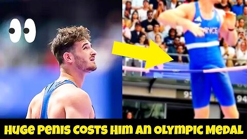 French Pole Vaulter knocks down Bar with his Pen*s at the Olympics