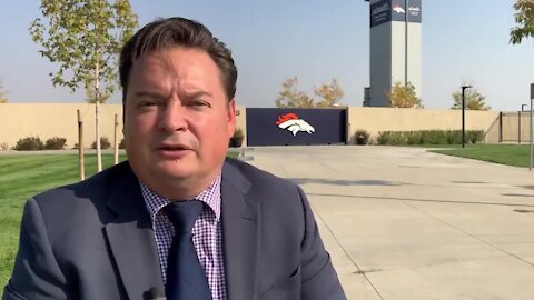 Broncos' Drew Lock throws, but Brett Rypien takes first reps