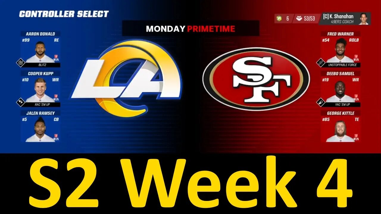Madden 23 Rams Vs 49ers All Pro Team Normal Speed S2 W4