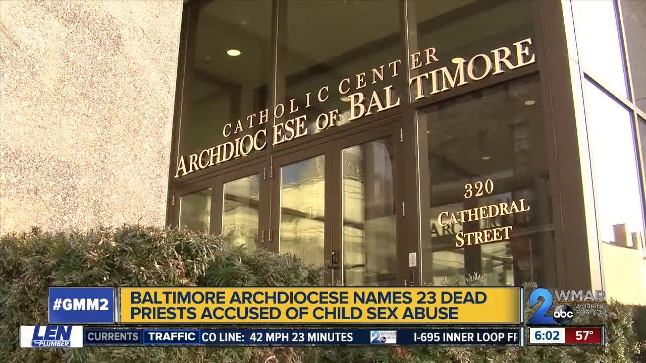 Baltimore Archdiocese names 23 deceased priests accused of abuse