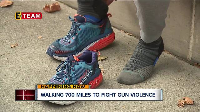 A man is walking 700 miles to fight gun violence