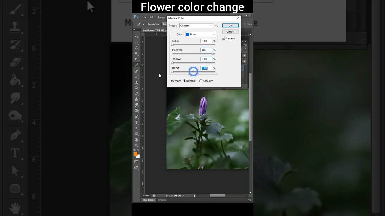 flower 🌹💐 colour change using photoshop -short tutorial #photoshop #shorts