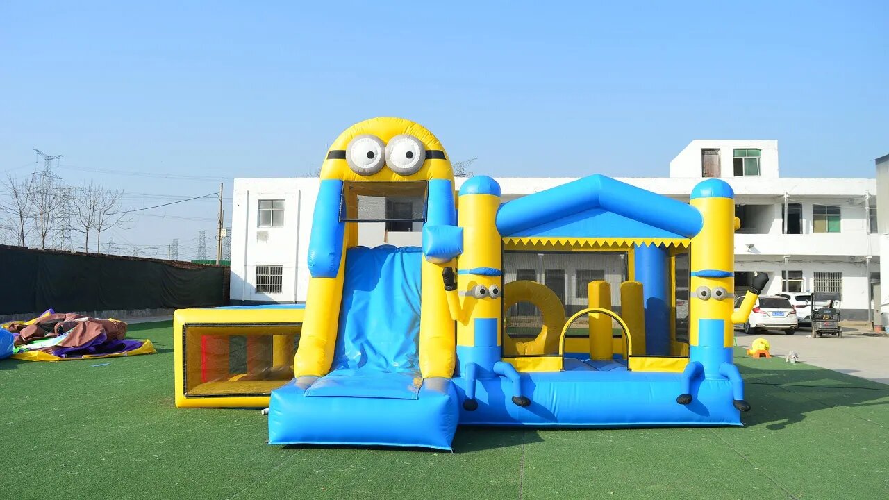 Minions Bounce House With Slide#factory bounce house#factory slide#bounce #bouncy #castle#inflatable