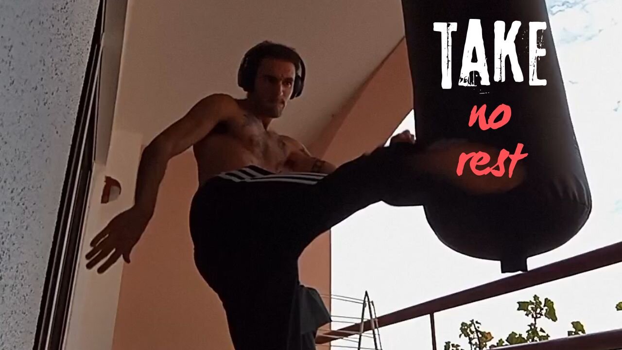 Quick Stress Reliver PUNCHES and KICKS On The Bag