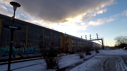 Intermodal Westbound CN 8866 & CN 8005 Locomotives In Ontario