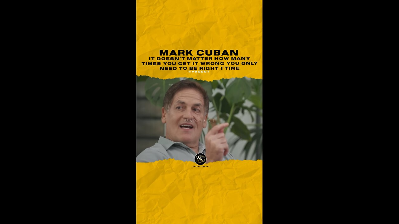 @mcuban It doesn’t matter how many times you get it wrong you only need to be right 1 time