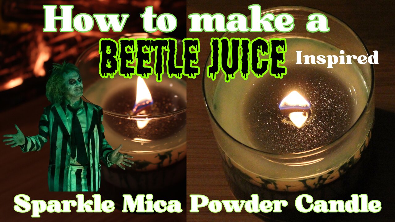 How to | Beetlejuice Inspired Sparkle Mica Powder Candle