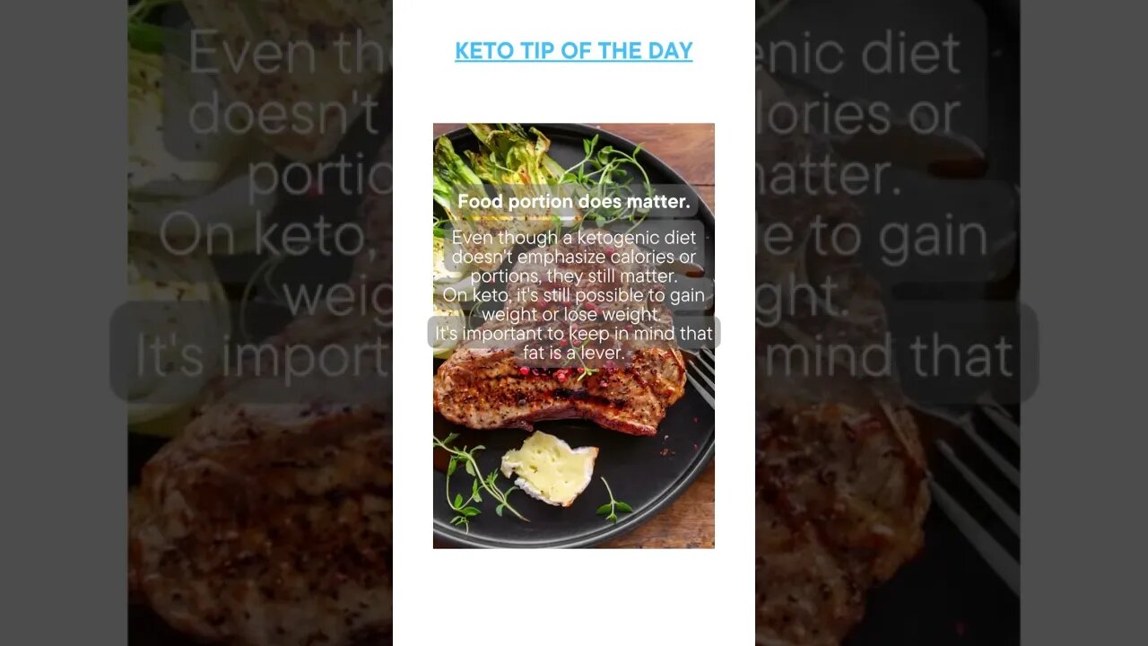 Keto Tip Of The Day - Food Portions Matter