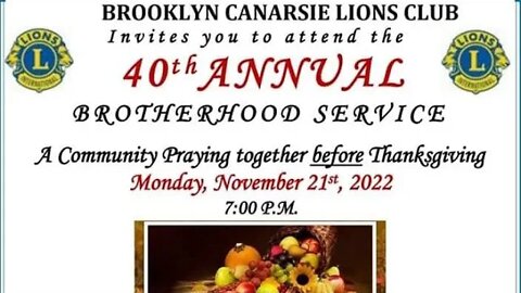 The 40th Annual Brotherhood Service hosted by the Brooklyn Carnarsie Lions Club 11/21/2022