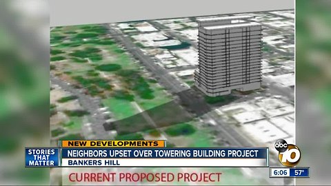 Bankers Hill neighbors upset over towering building project