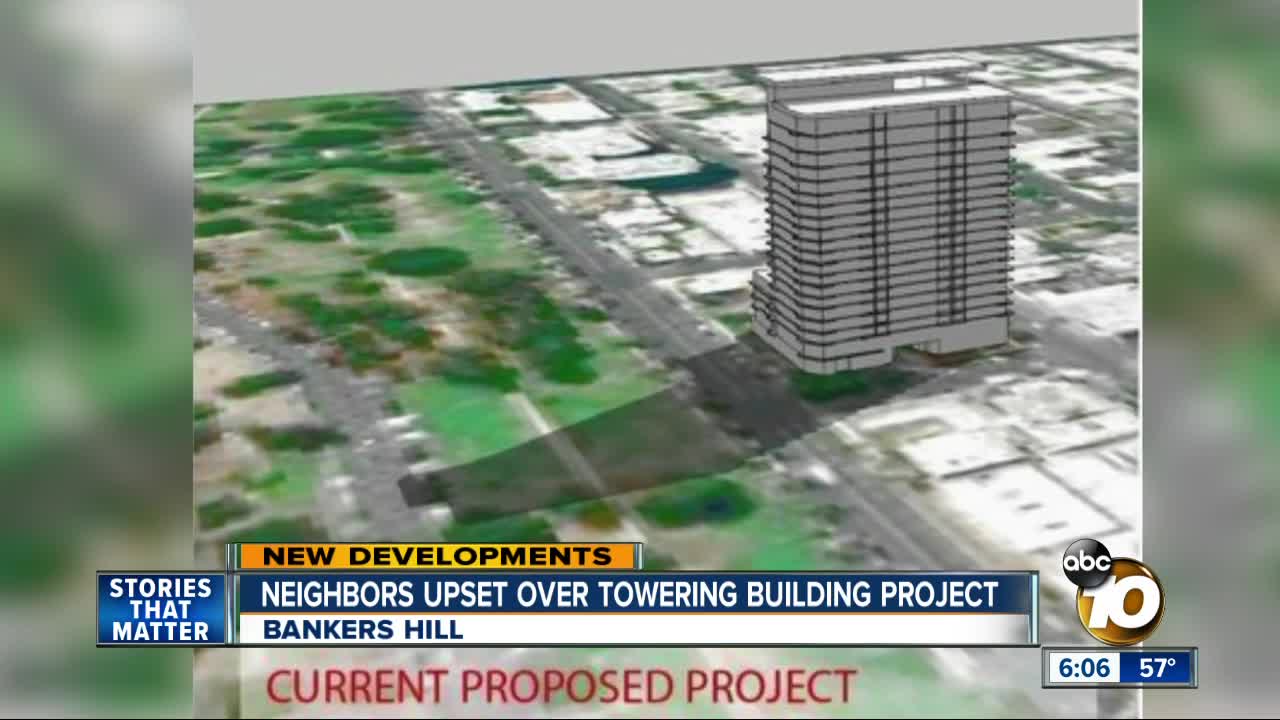 Bankers Hill neighbors upset over towering building project