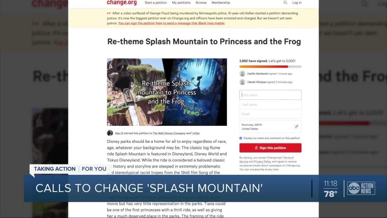 Disney fans petition to change Splash Mountain's theme due to 'racist tropes'