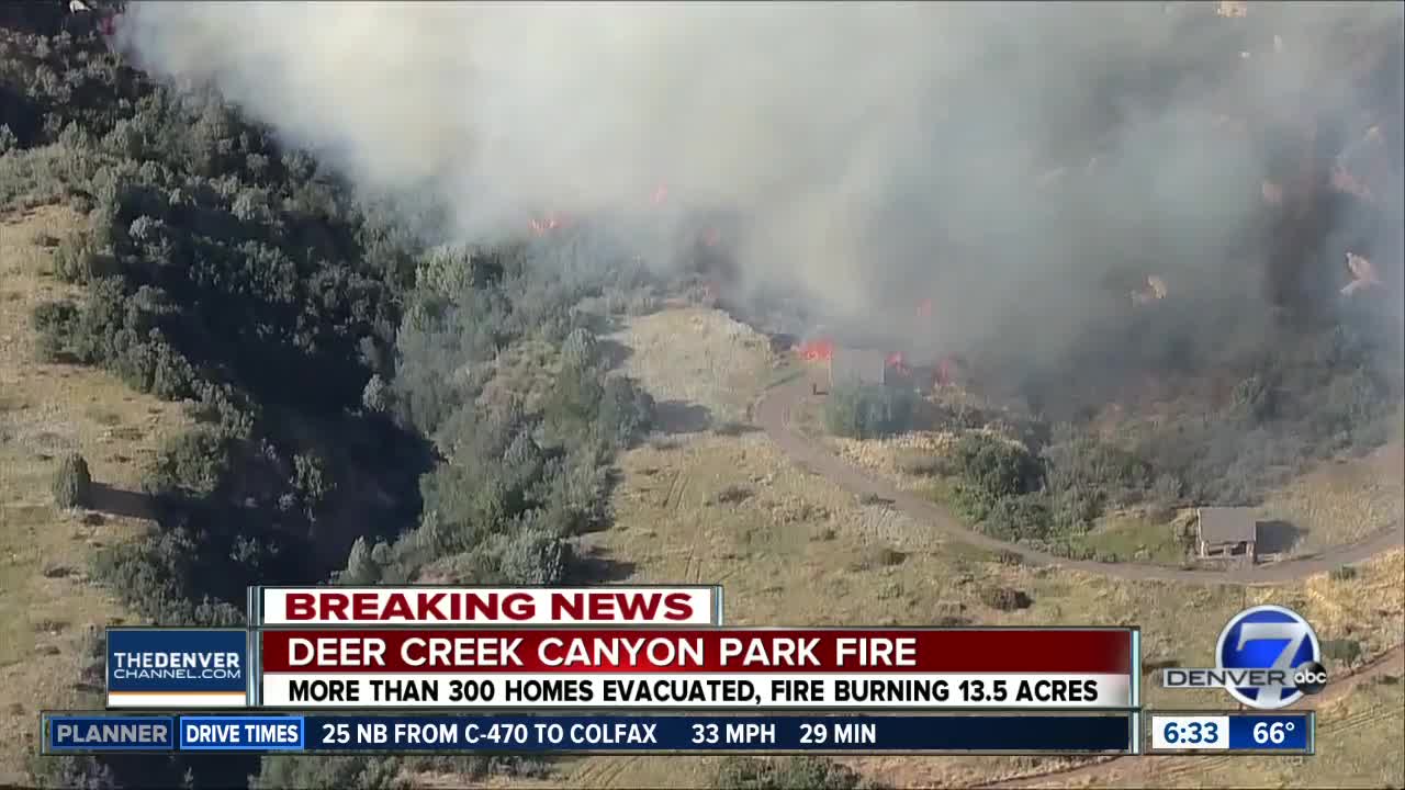 Deer Creek Canyon Park in Jefferson County at 50% containment