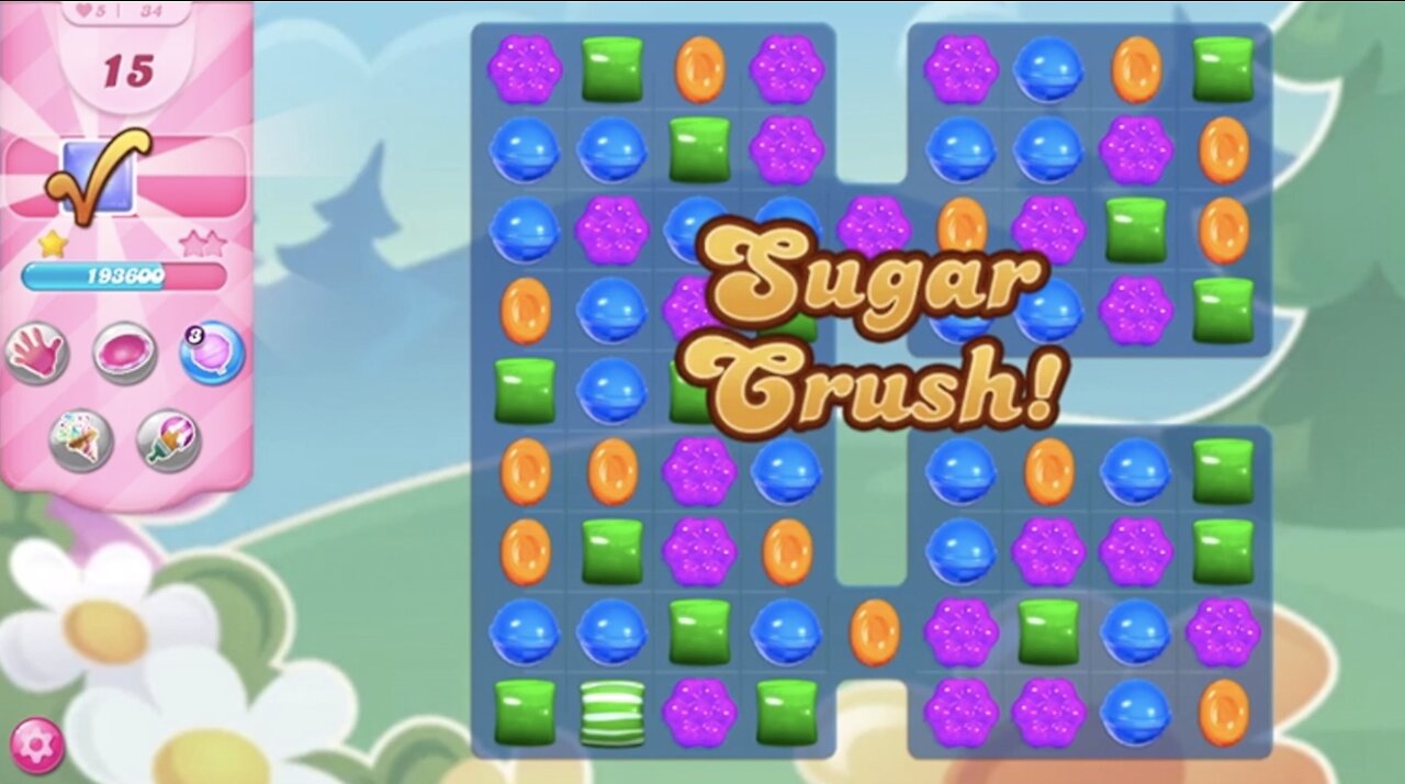 Candy Crush Saga | Level 34 | NO BOOSTERS | 3 STARS | PASSED ON FIRST TRY! | 319580 🦄