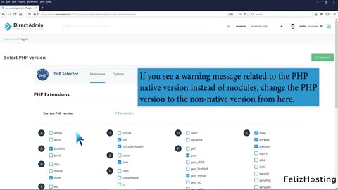 How to Enable the Mailparse Extension of PHP Using CloudLinux Selector in DirectAdmin FelizHosting