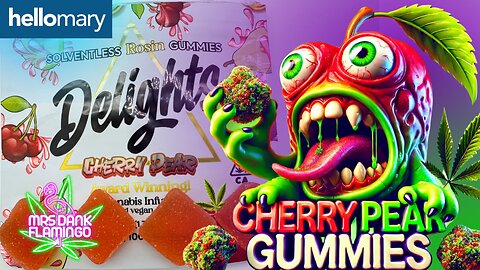 Trying Cherry Pear THC Gummies from ShopHelloMary! Mrs Dank Flamingo Cannabis Review!!