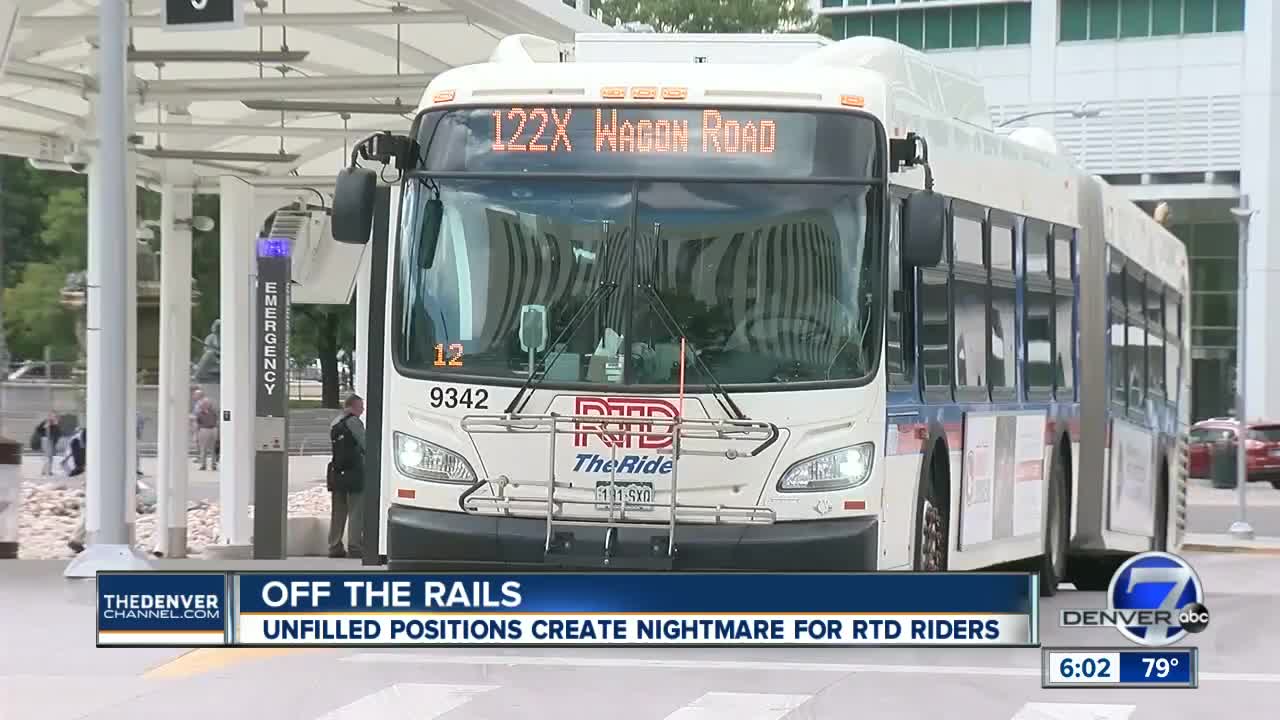 RTD says critical driver shortage is causing daily disruptions to light rail and bus routes