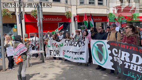 March for Palestine. Queen Street Cardiff, South Wales