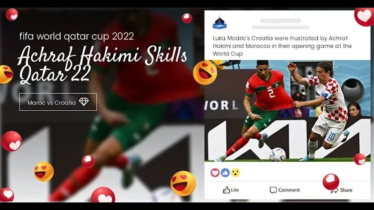 achraf hakimi skills and goals | morroco vs croatia | world cup highlights