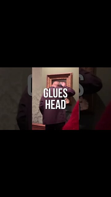 Glues Activist, Glues His Head To Girl With A Pearl Earring Painting