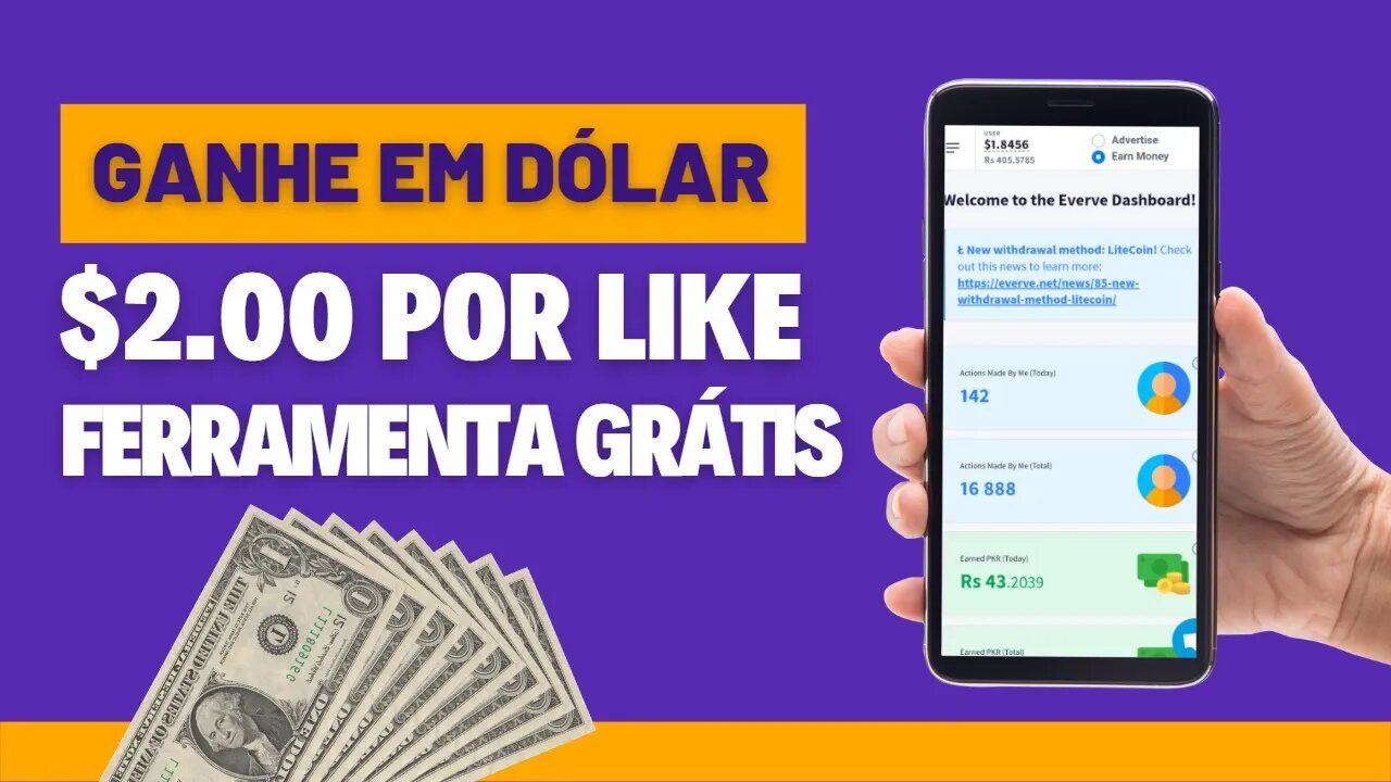 Receba $2,00 Por Like Com Essa Ferramenta Ultra Secreta GRÁTIS (SEM LIMITES) Ganhar Dinheiro Online