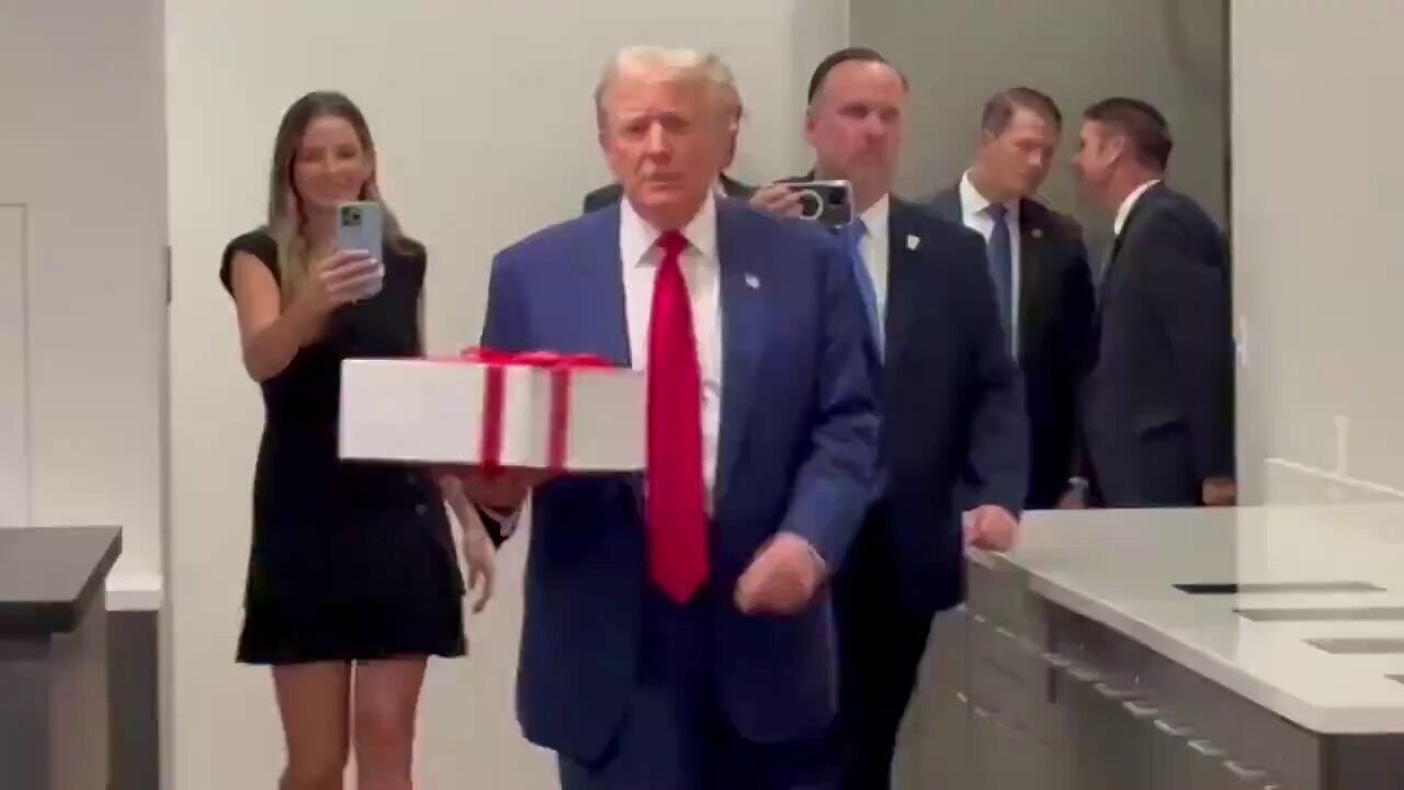 Donald Trump presents a gift to Kamala Harris on her birthday