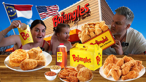 Brits Try BOJANGLES Fried Chicken for the first time in North Carolina - We're OBSESSED!