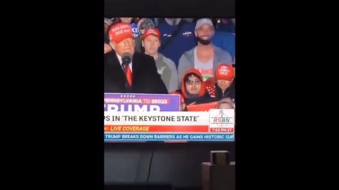 Another - What's happening here in Trump's PA Rally? Gesture meant for who?