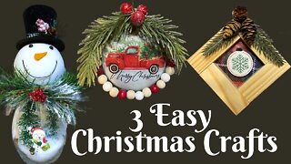 3 Easy Christmas Crafts | Easy Christmas Decor | Easy Christmas DIY | Christmas DIY Decor