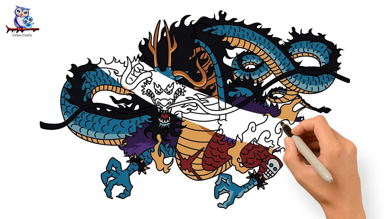 How to Draw Dragon Kaido One Piece - Step by Step