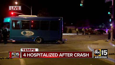 Tempe officer hurt in crash involving a city bus