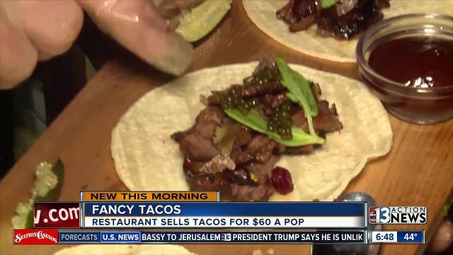 Restaurant selling $60 tacos