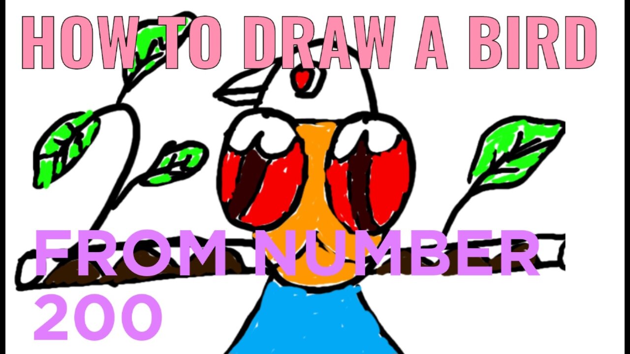 HOW TO DRAW A BIRD FROM NUMBER 200