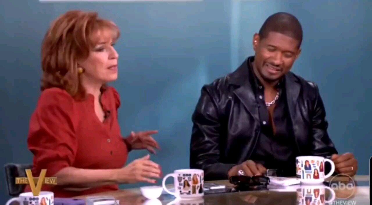 Joy Behar trying to get Usher to say he’s voting for Kamala, and he basically says "no thanks."