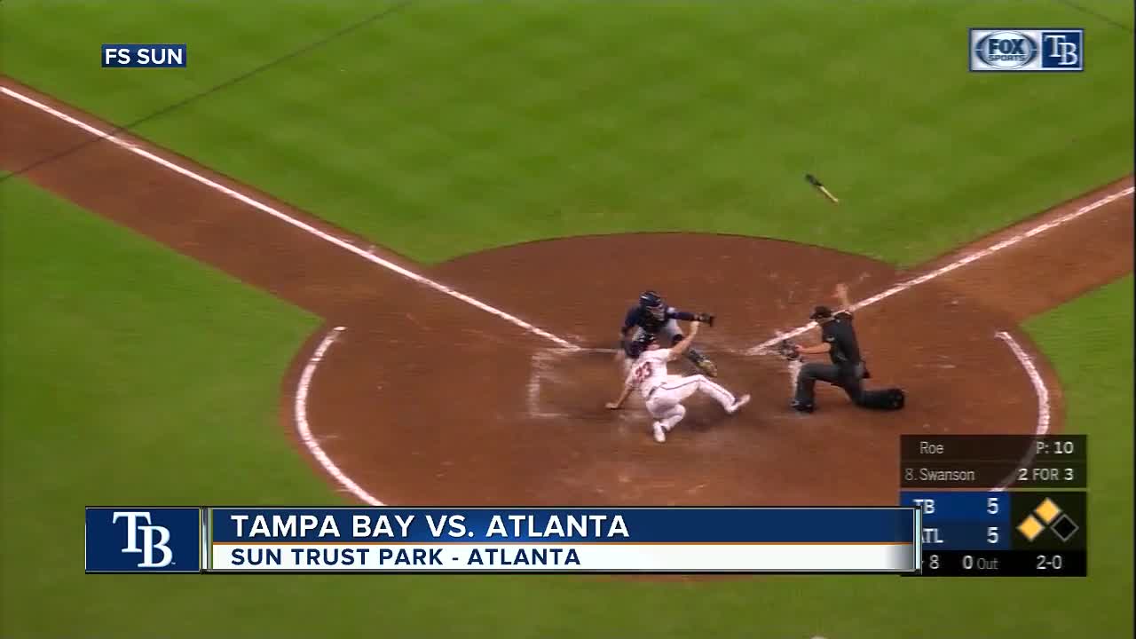 Atlanta Braves score 4 runs in 8th inning, end Tampa Bay Rays' 8-game winning streak