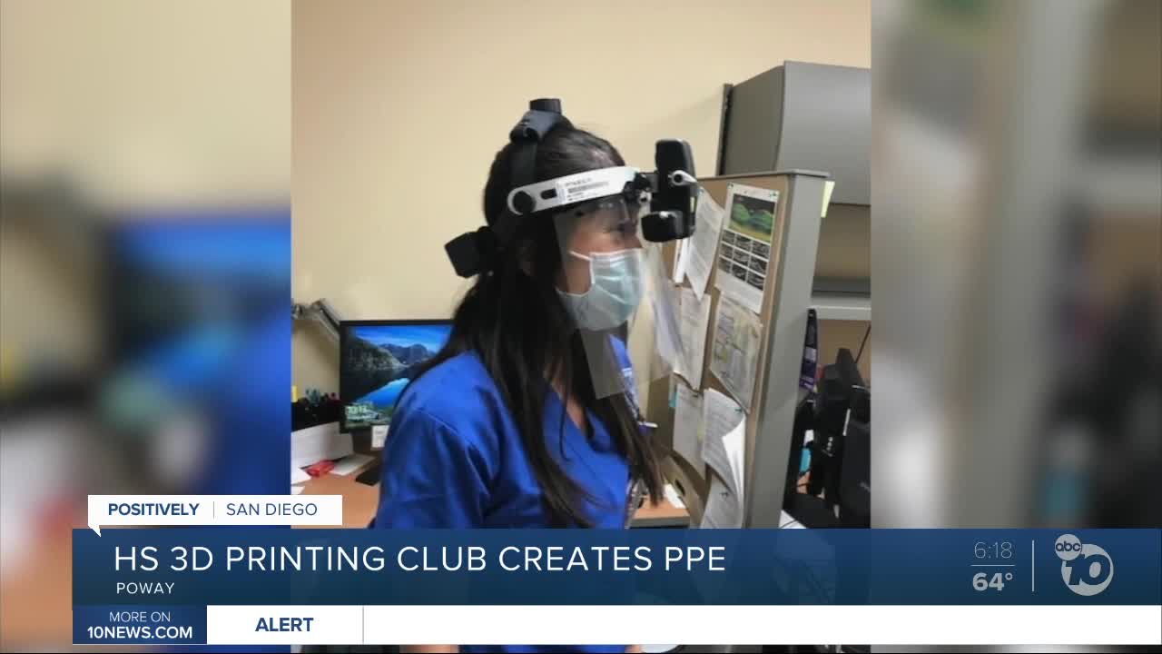 Local high school students in 3D printing club create PPE for workers