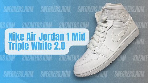 Nike Air Jordan 1 Mid Triple White 2.0 (2020) - 554724-130 - @SneakersADM