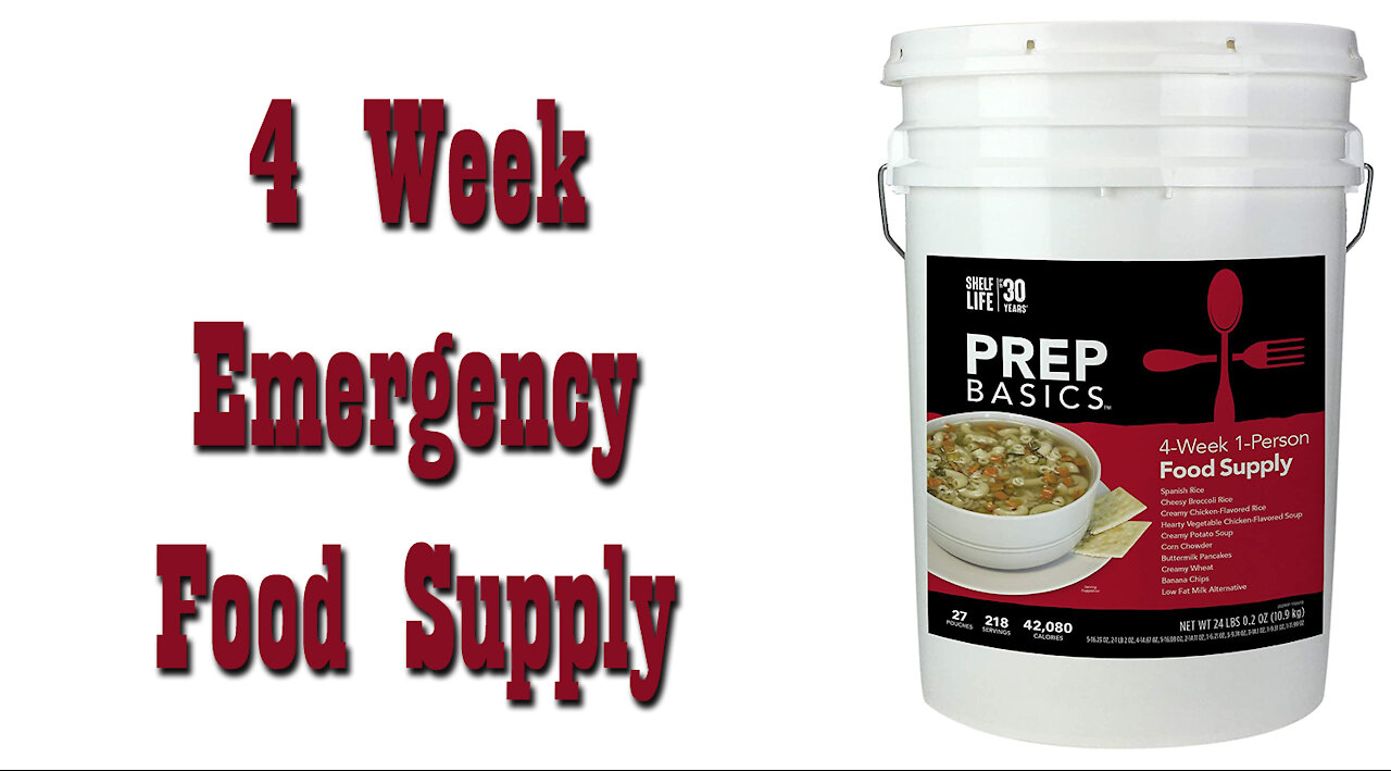 Prep Basics 4 Week Emergency Food Supply Bucket~ Be Prepared